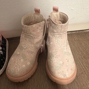Cat & Jack Pink Floral Kids Boots
